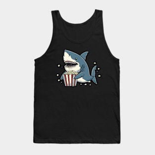 Funny Shark Watching Movie Tank Top